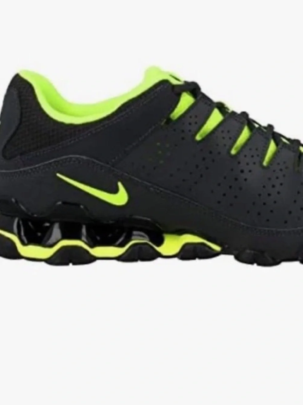 Nike Men Size 7 Reax 8 TR Black & Neon Green Sneakers